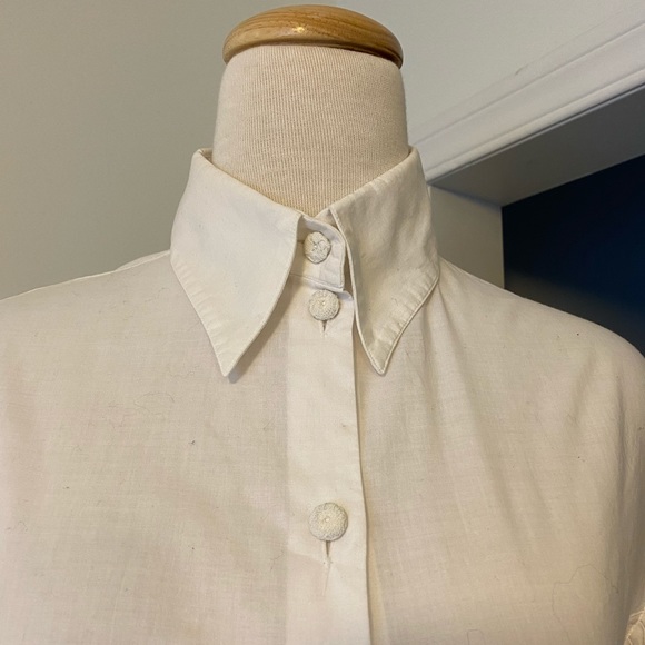 Cotton Button Shirt, Mutton Ballon Puff Sleeves - Picture 3 of 11